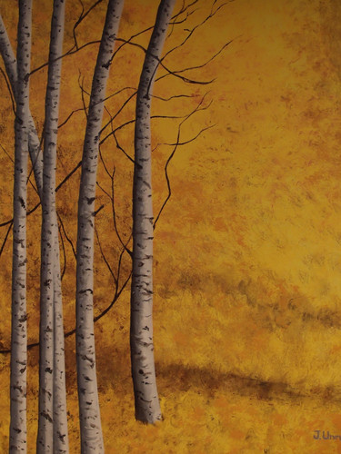 "Birch Trees and Maple Leaves" by Joanne Unruh