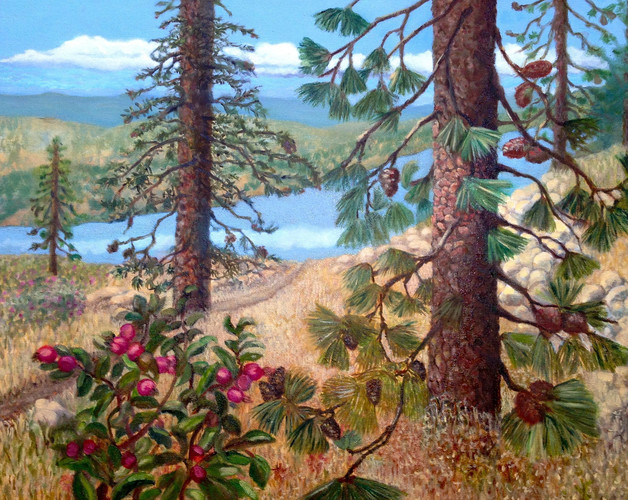 "Rose Hips and Pines" by Joanne Unruh