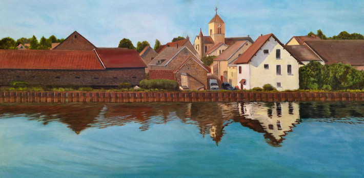 "Burgundy Canal in the Morning" by Joanne Unruh